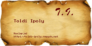 Toldi Ipoly névjegykártya
